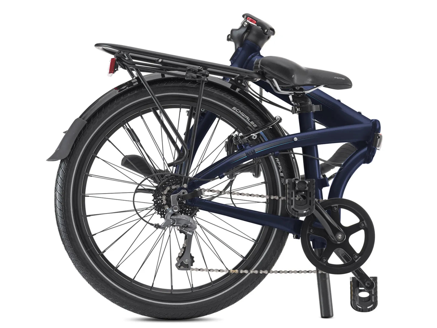Tern Node D8 folding bike Midnight blue Shown folded