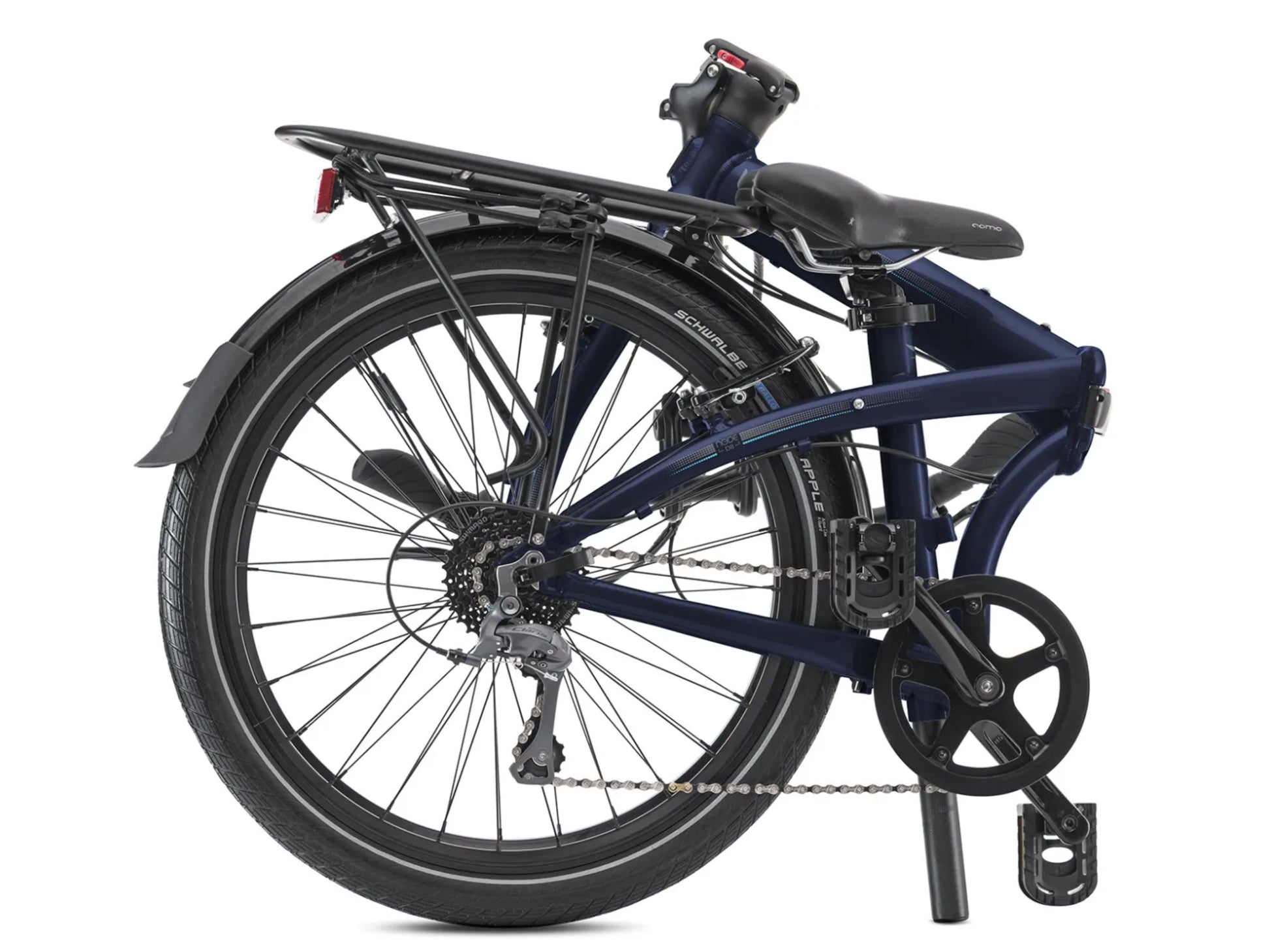 Tern Node D8 folding bike Midnight blue Shown folded