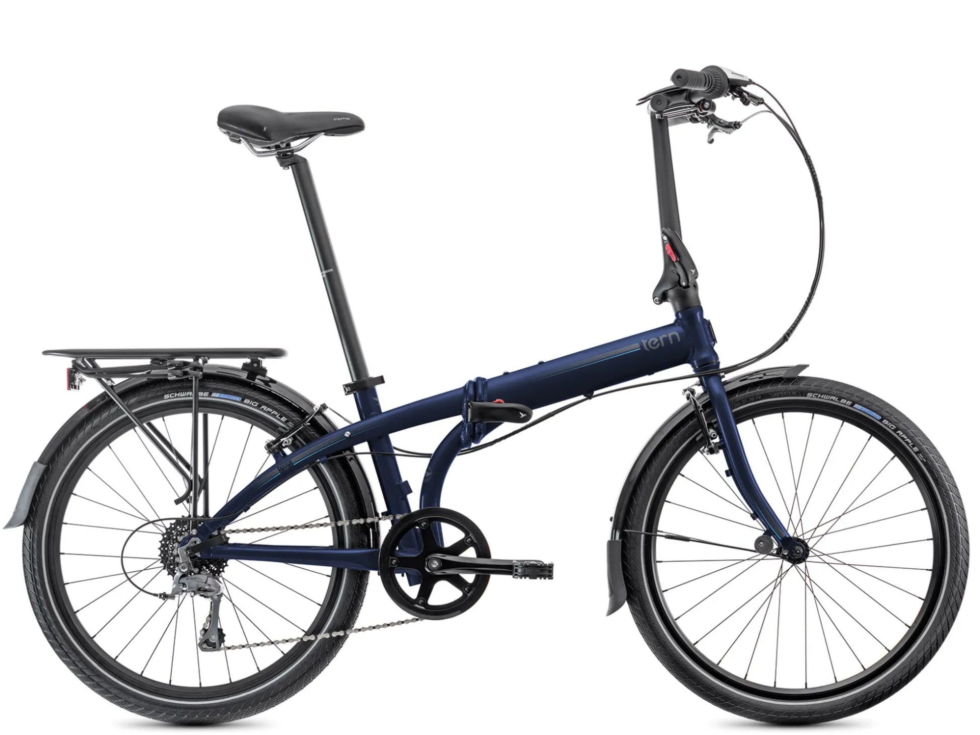Tern Node D8 folding bike Midnight blue  Side profile