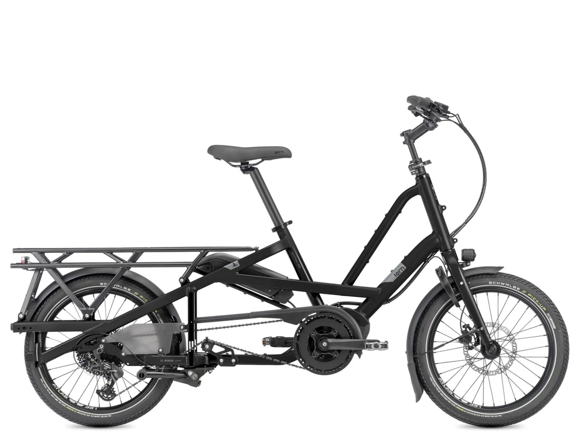 Tern Quickhaul Long D9 Satin black Cargo ebike Side profile