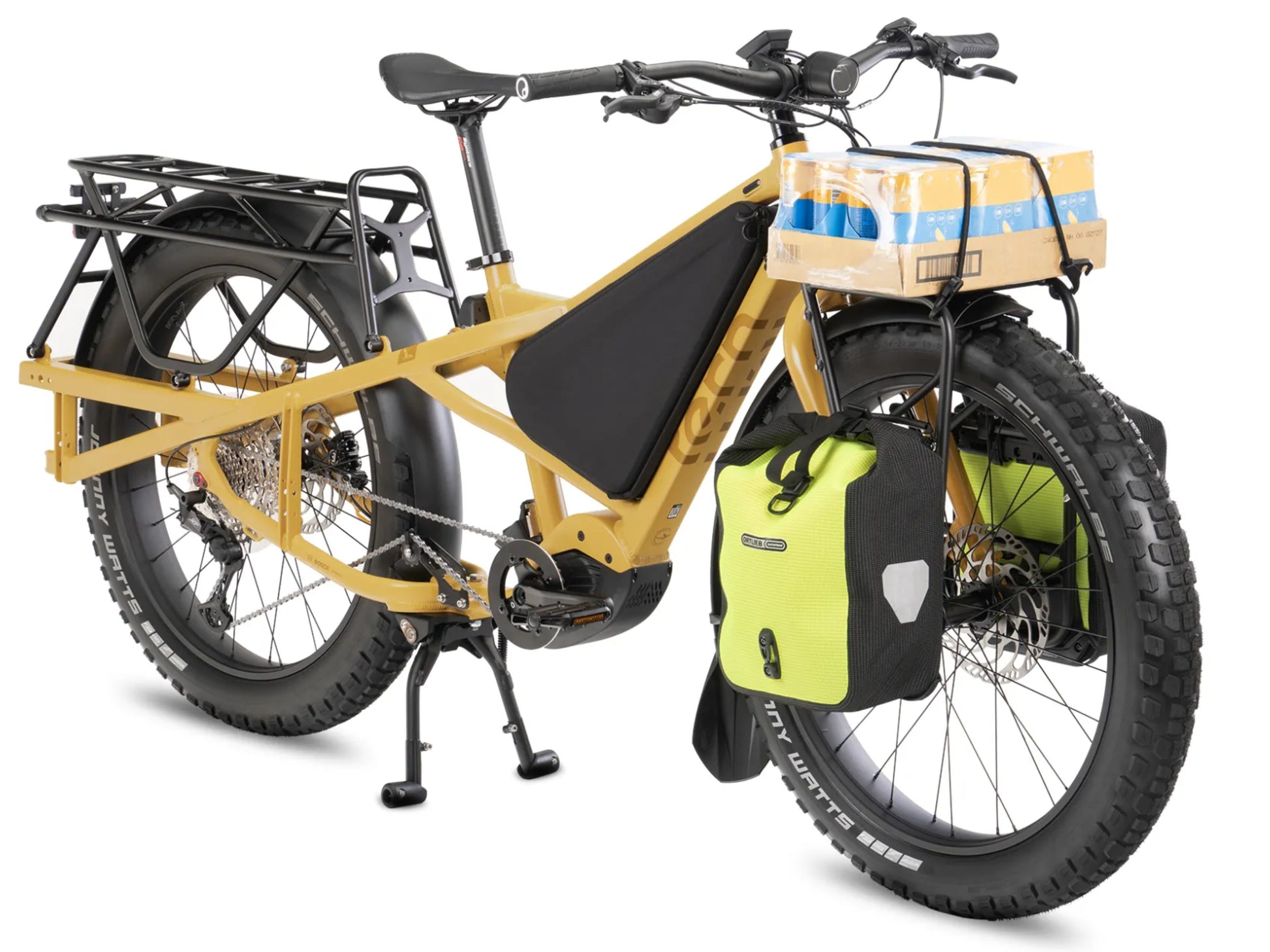 Tern Trail Rack attached to Orox Loaded with supplies