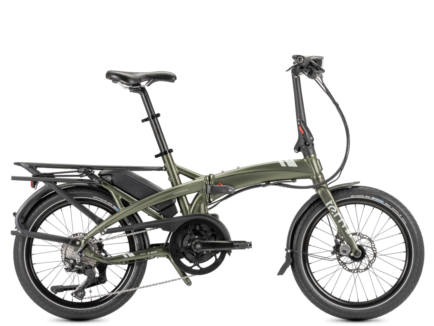 Tern Vektron S10 Compact folding electric bike Forest green
