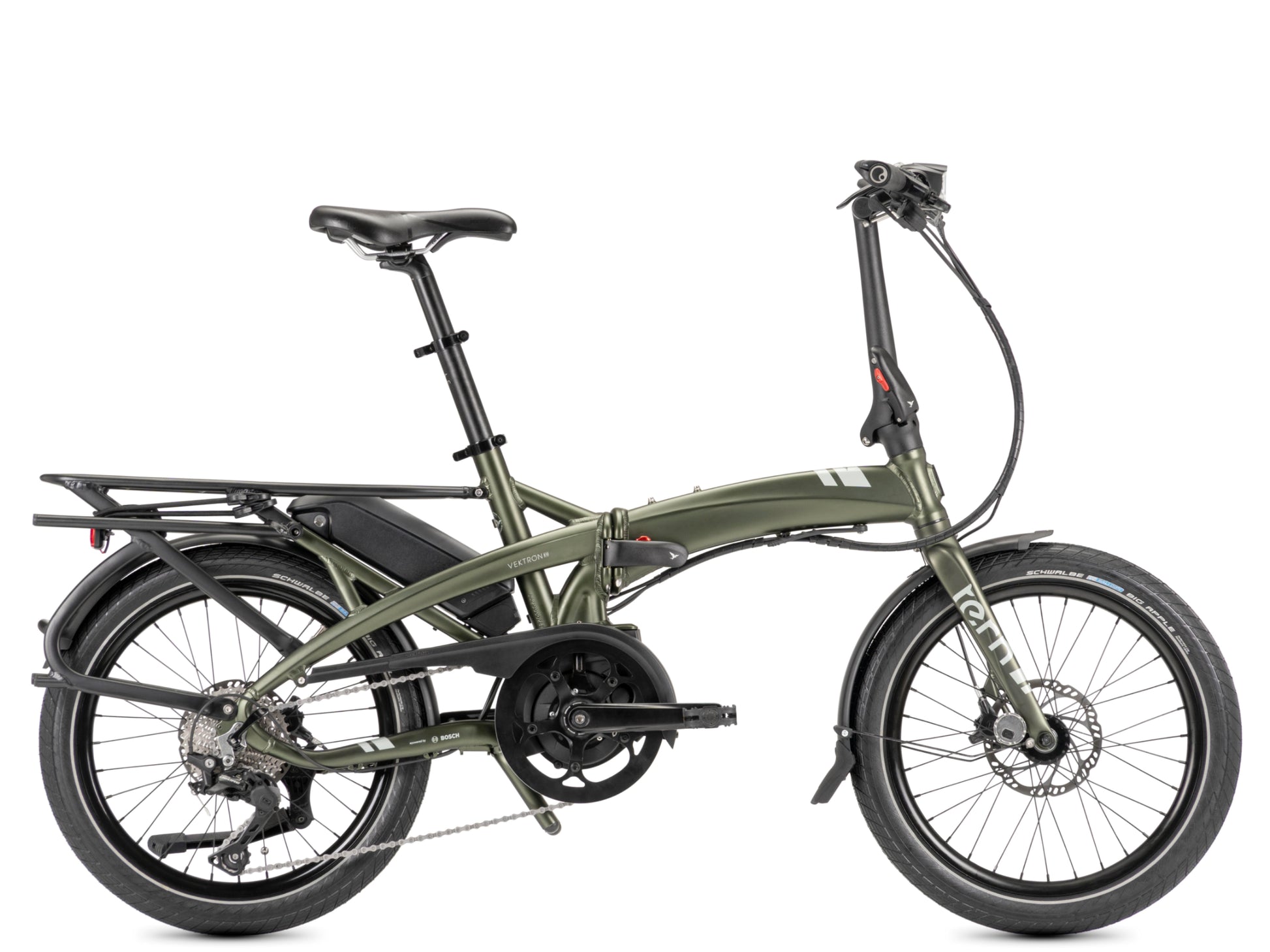 Tern Vektron S10 Compact folding electric bike Forest green