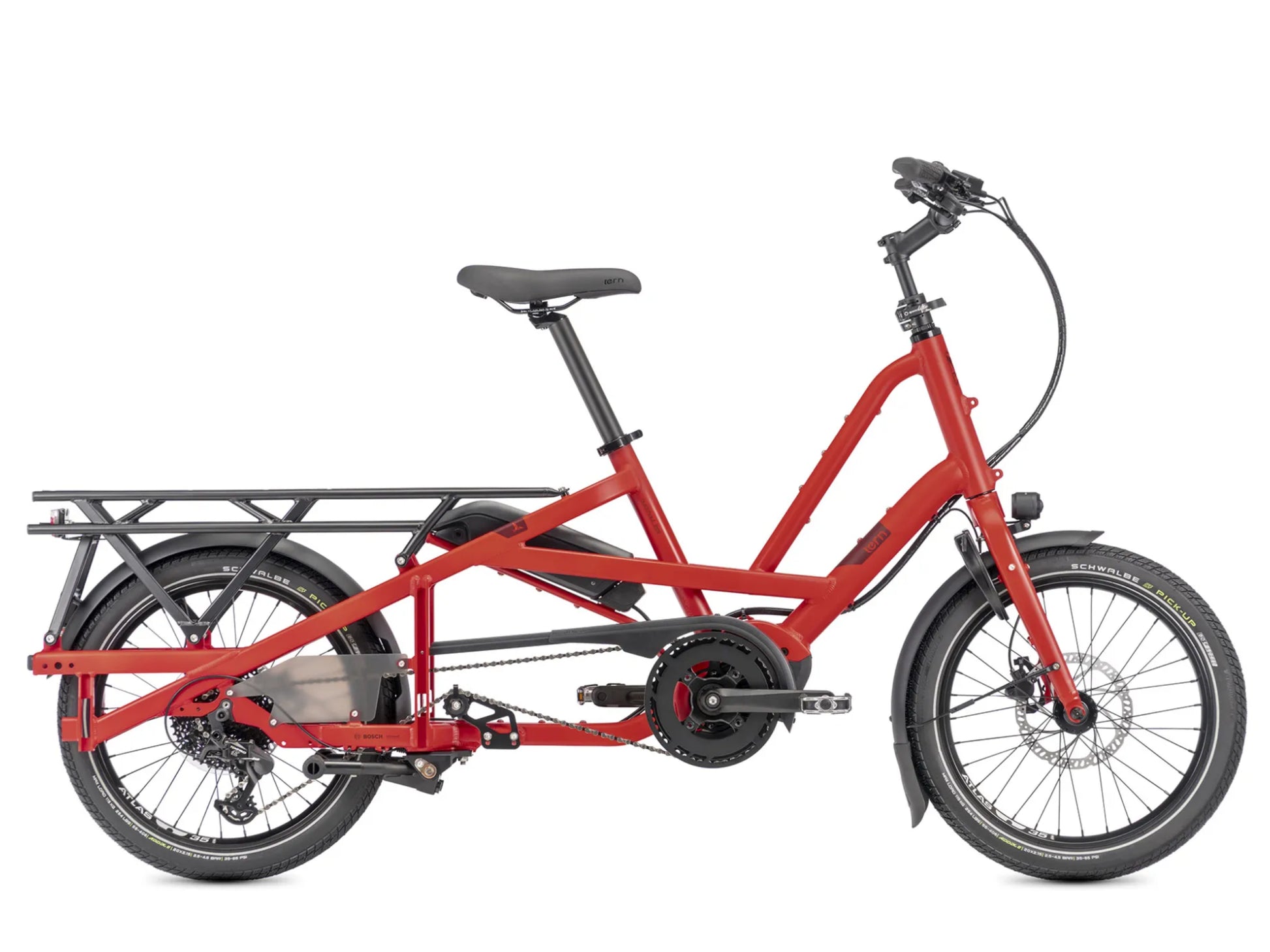 Tern Quickhaul Long D9 Traffic red Cargo ebike Side profile