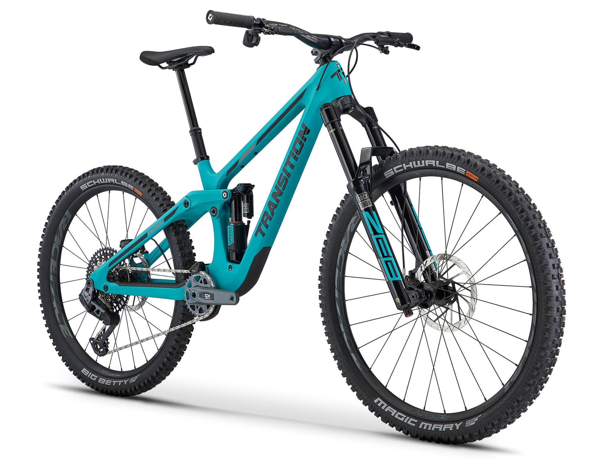 Transition Patrol Carbon GX AXS Full Suspension Mountain bike Blue lagoon Forward facing view