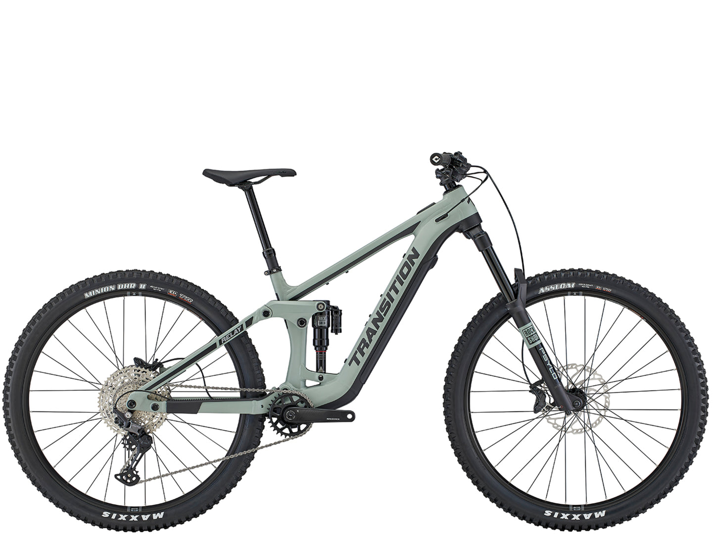 Transition Relay Alloy Deore Full Suspension eMTB Sea Salt Side profile