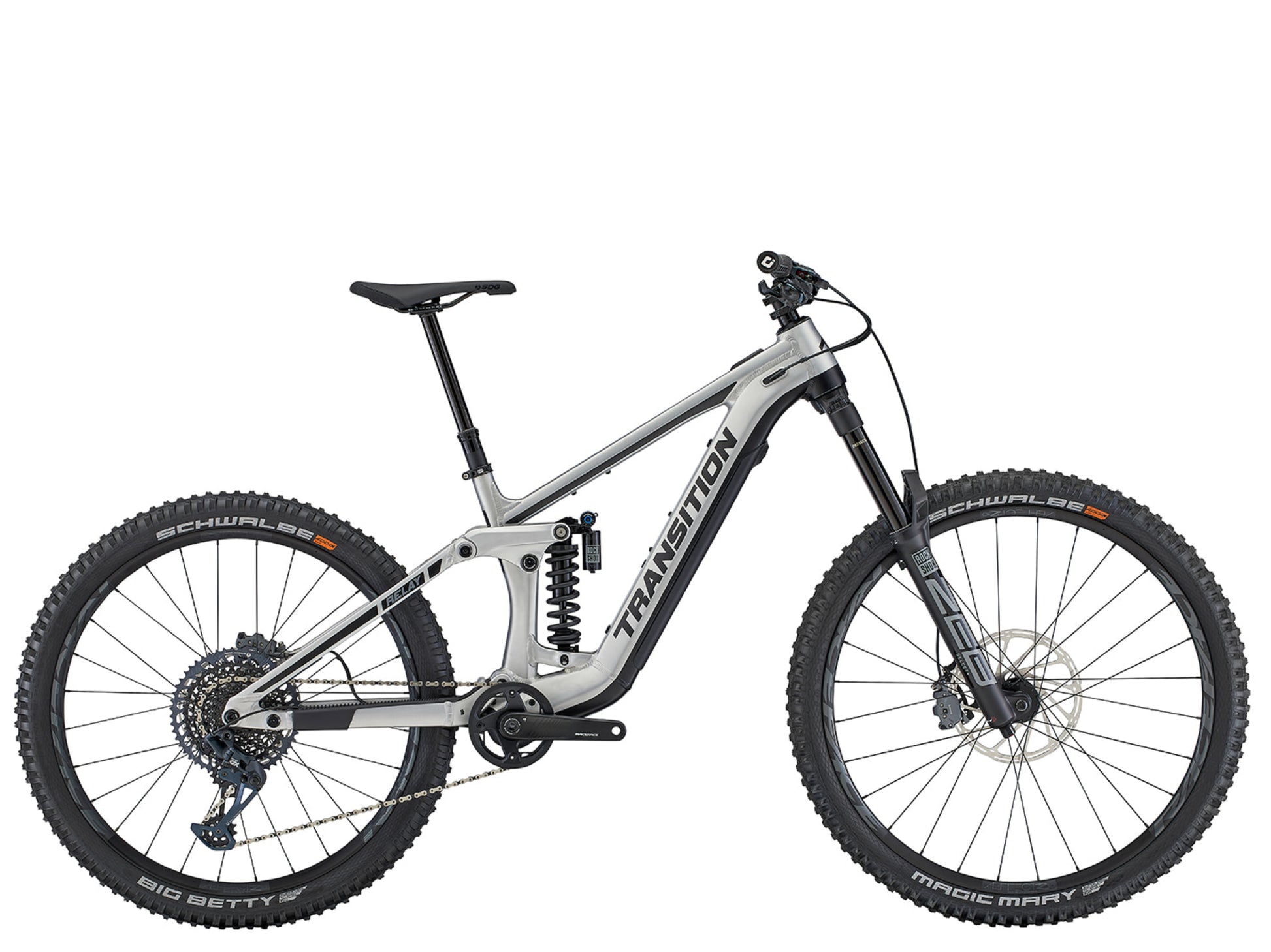 Transition Relay Alloy GX PNW Full Suspension eMTB Brushed raw Side profile