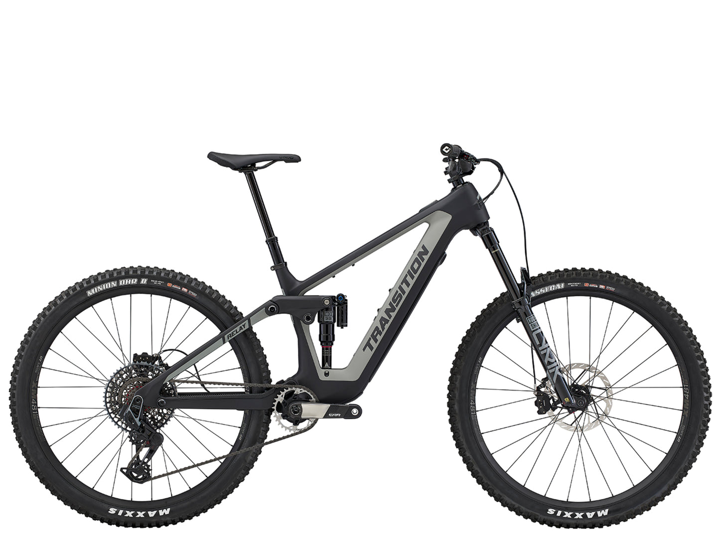 Transition Relay Carbon XO AXS Full Suspension eMTB Nightshadow Carbon Side profile