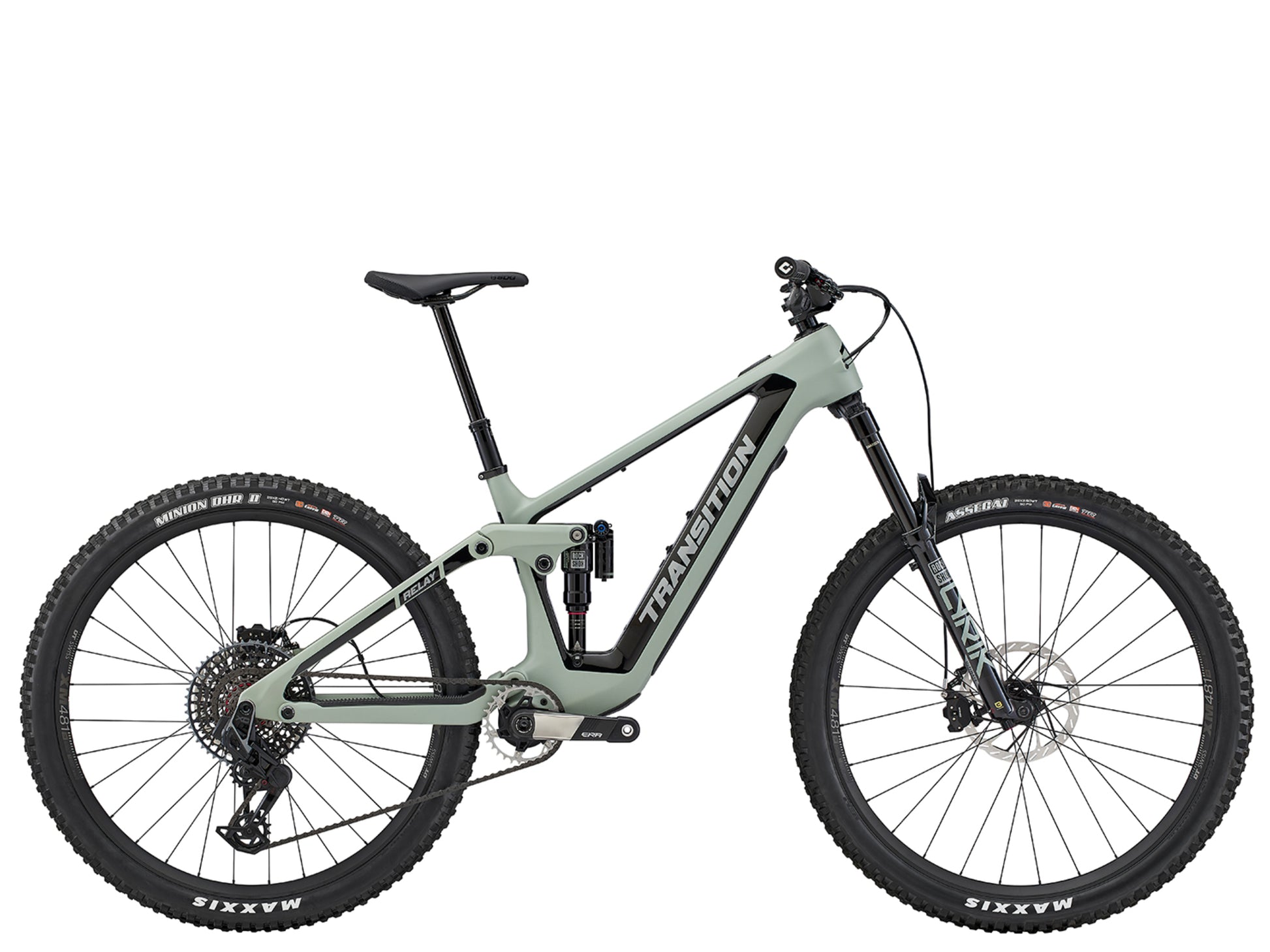 Transition Relay Carbon XO AXS Full Suspension eMTB Sea salt Side profile