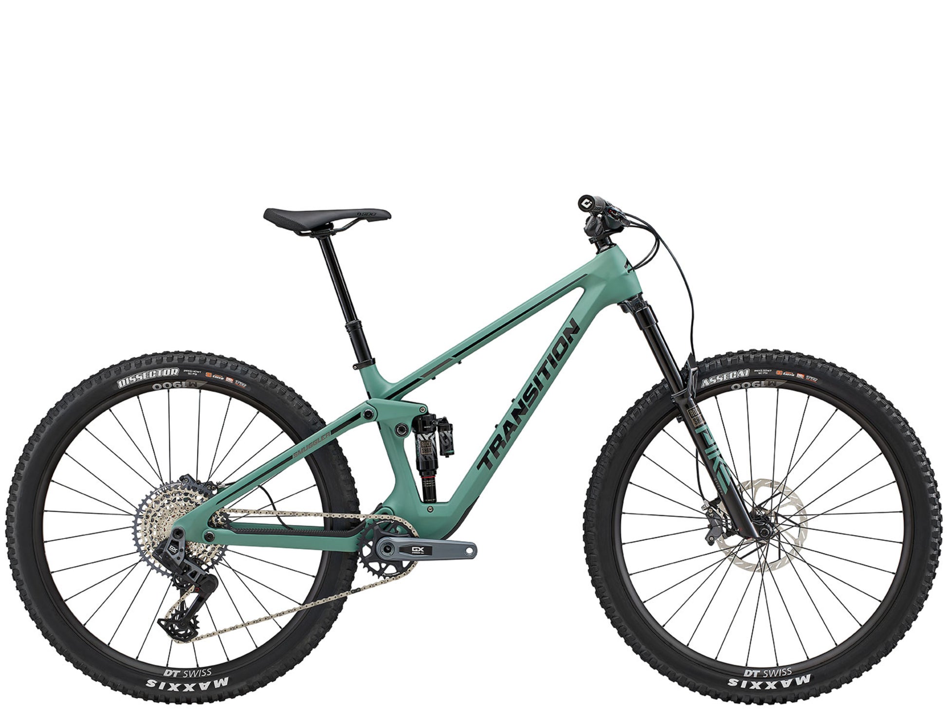 Transition Smuggler Carbon GX AXS Full suspension Mountain bike Juniper Side profile