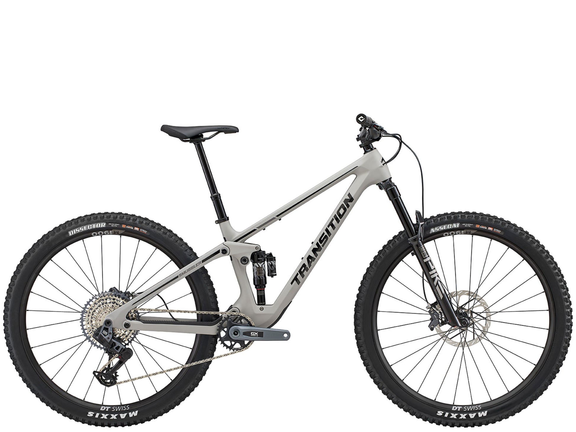 Transition Smuggler Carbon GX AXS Full suspension Mountain bike Slab grey Side profile