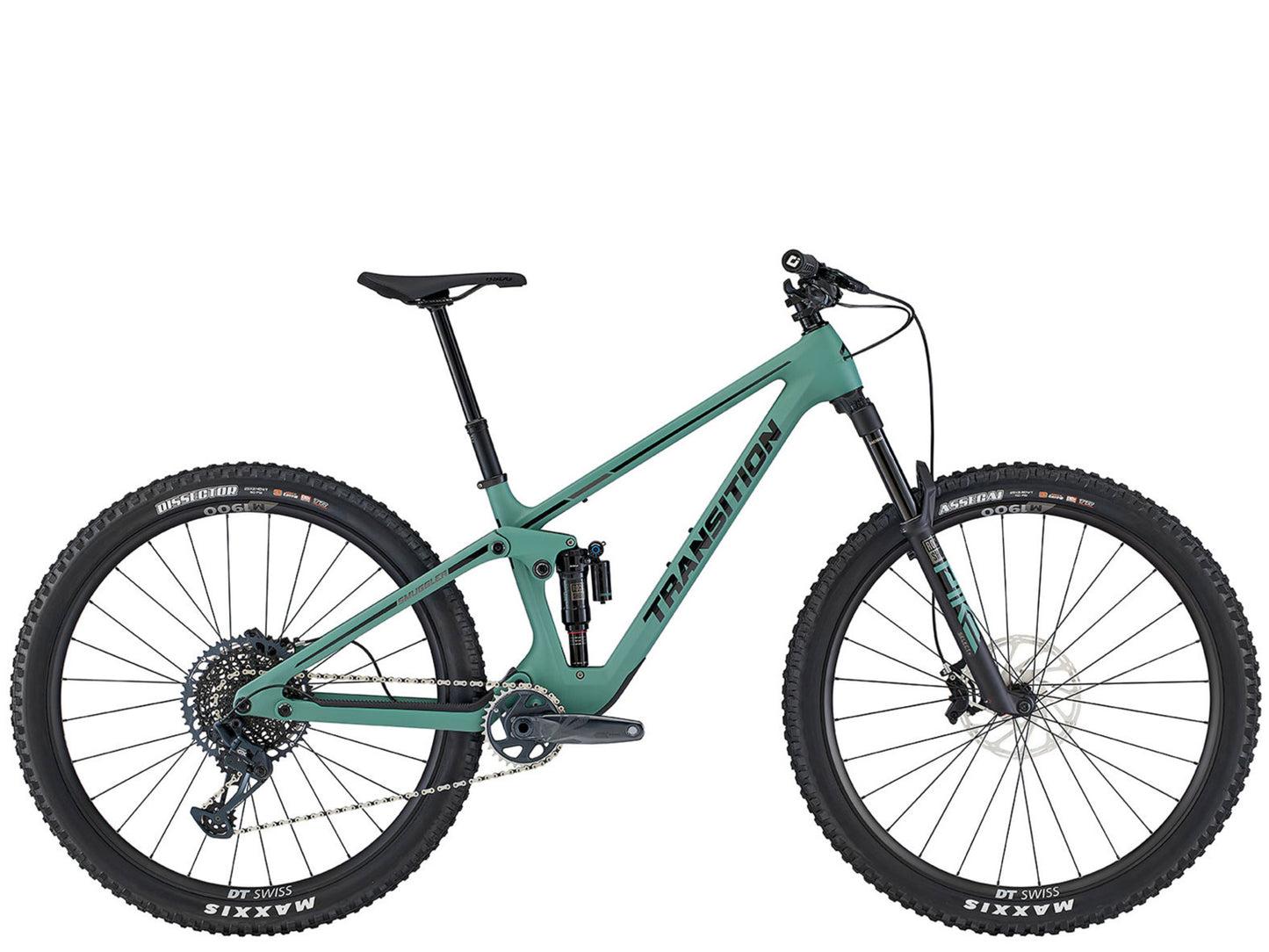 Transition Smuggler Carbon GX Full suspension Mountain bike Juniper Side profile