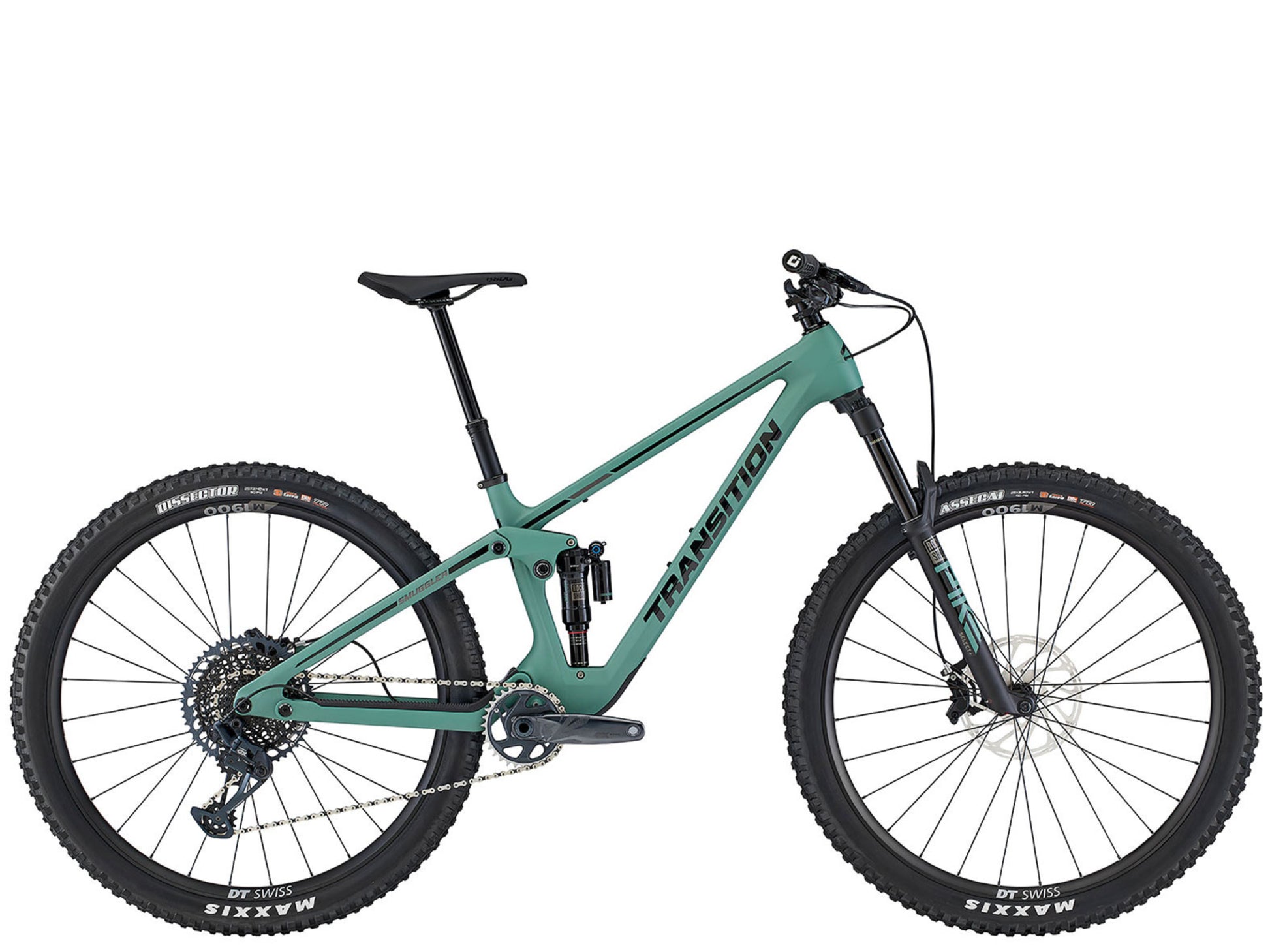 Transition Smuggler Carbon GX Full suspension Mountain bike Juniper Side profile