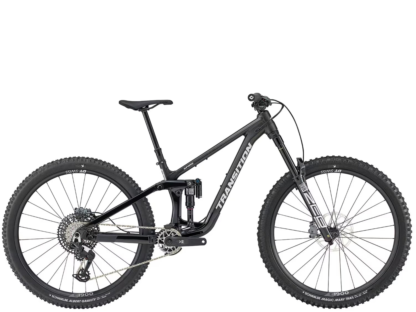 Transition Spire Alloy Eagle 90 Full Suspension Mountain Bike Galactic black Side profile