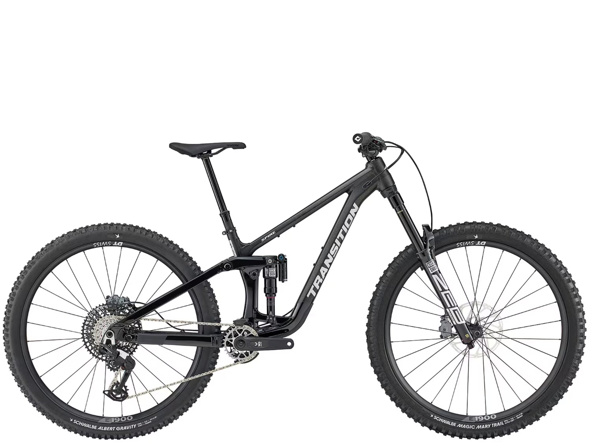 Transition Spire Alloy Eagle 90 Full Suspension Mountain Bike Galactic black Side profile