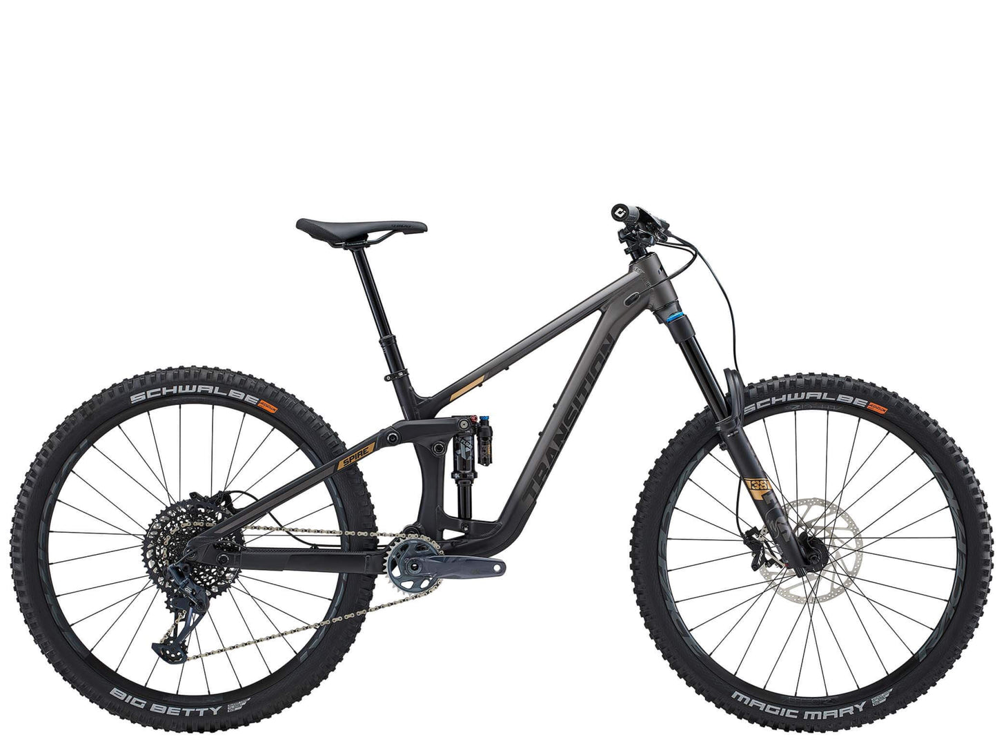 Transition Spire Alloy GX Full Suspension Mountain bike Fade to black Side profile