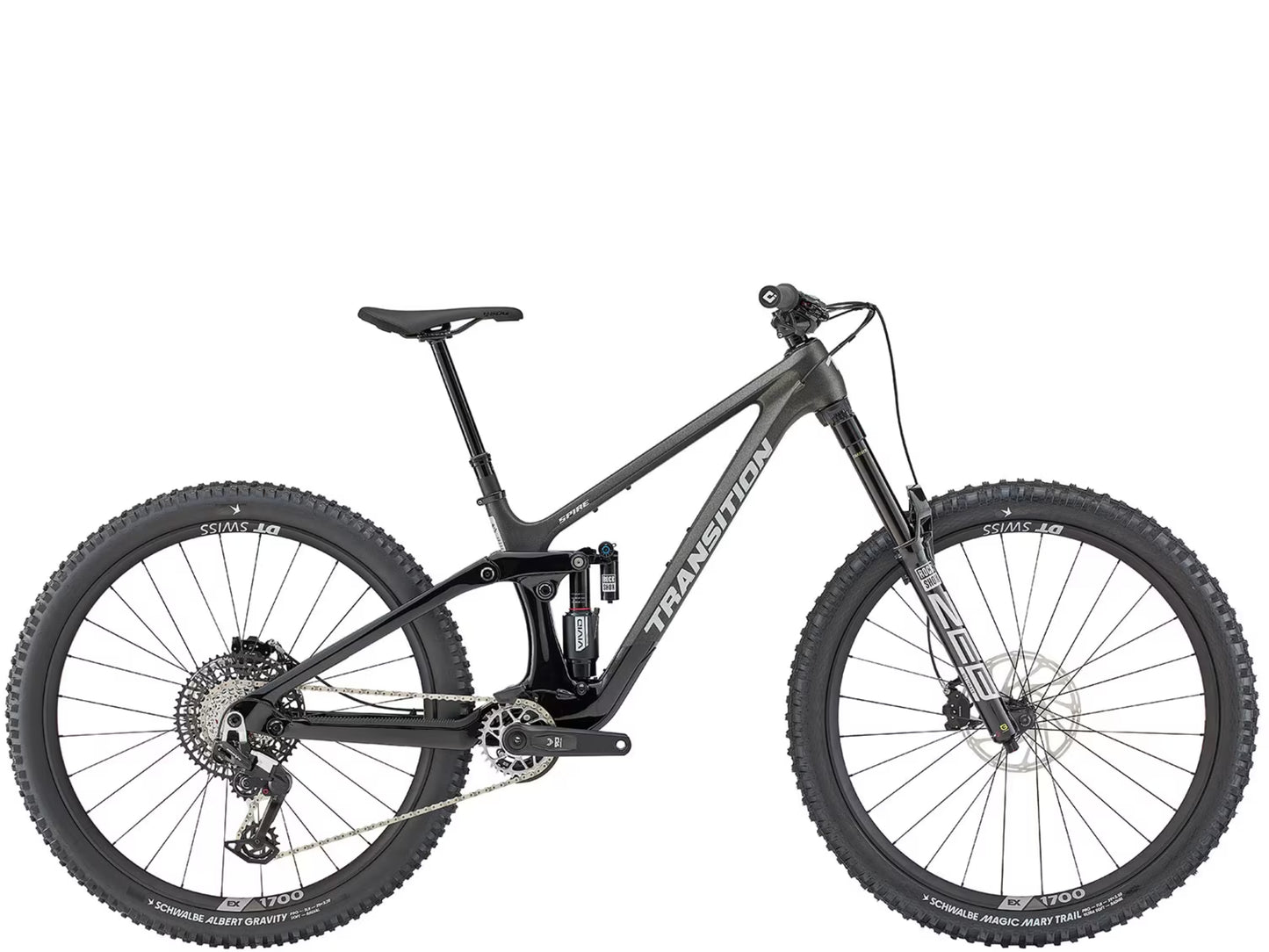 Transition Spire Carbon  Eagle 90 Full Suspension Mountain Bike Galactic black Side profile