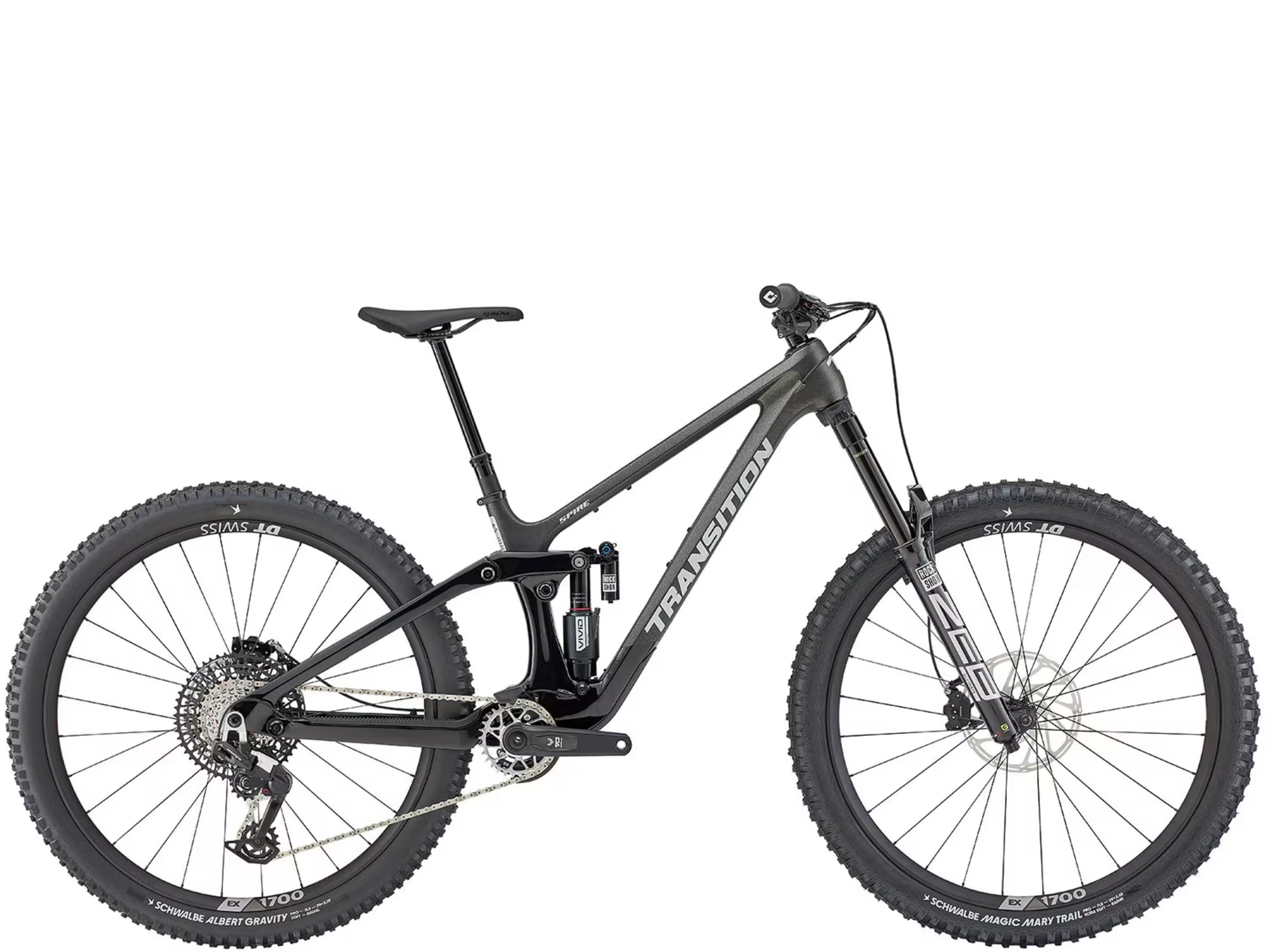 Transition Spire Carbon  Eagle 90 Full Suspension Mountain Bike Galactic black Side profile