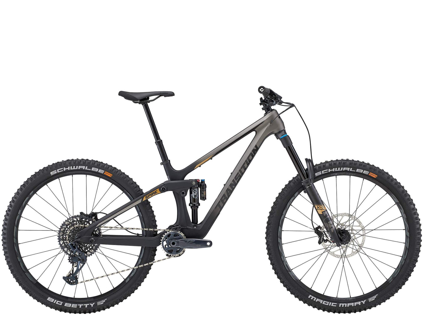 Transition Spire Carbon GX Full Suspension Mountain bike Fade to black Side profile
