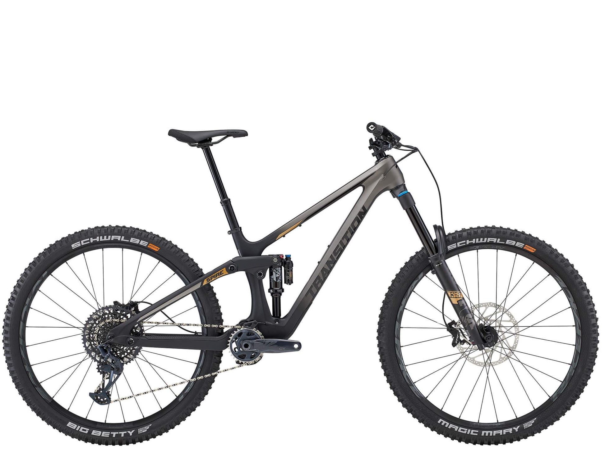 Transition Spire Carbon GX Full Suspension Mountain bike Fade to black Side profile