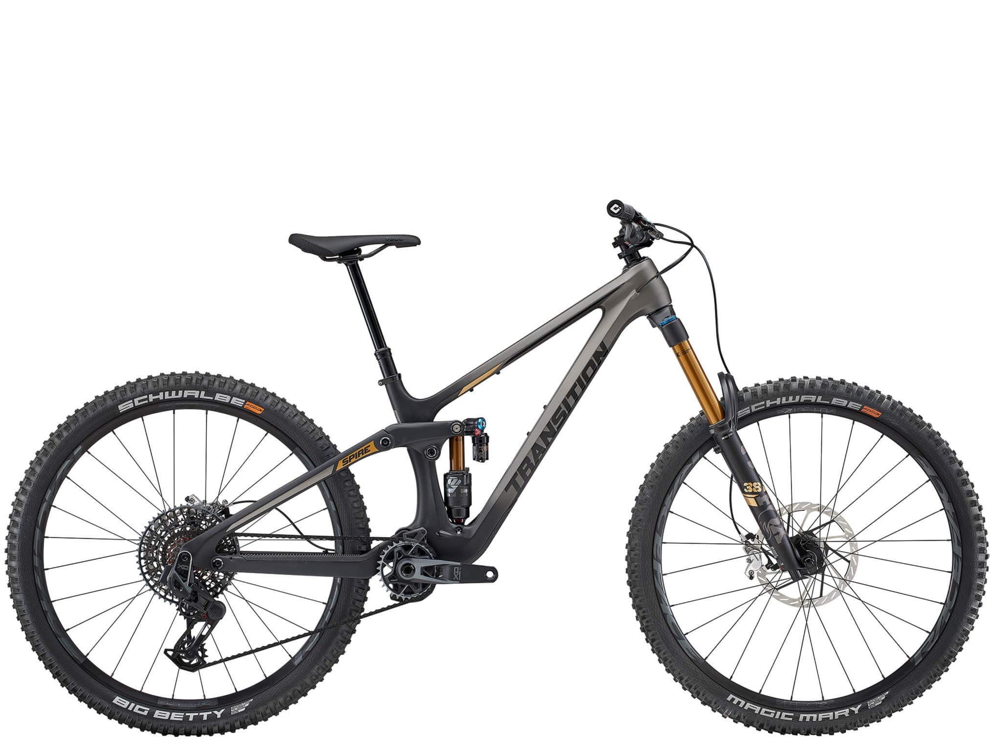 Transition Spire Carbon XO AXS Full Suspension Mountain bike Fade to black Side profile