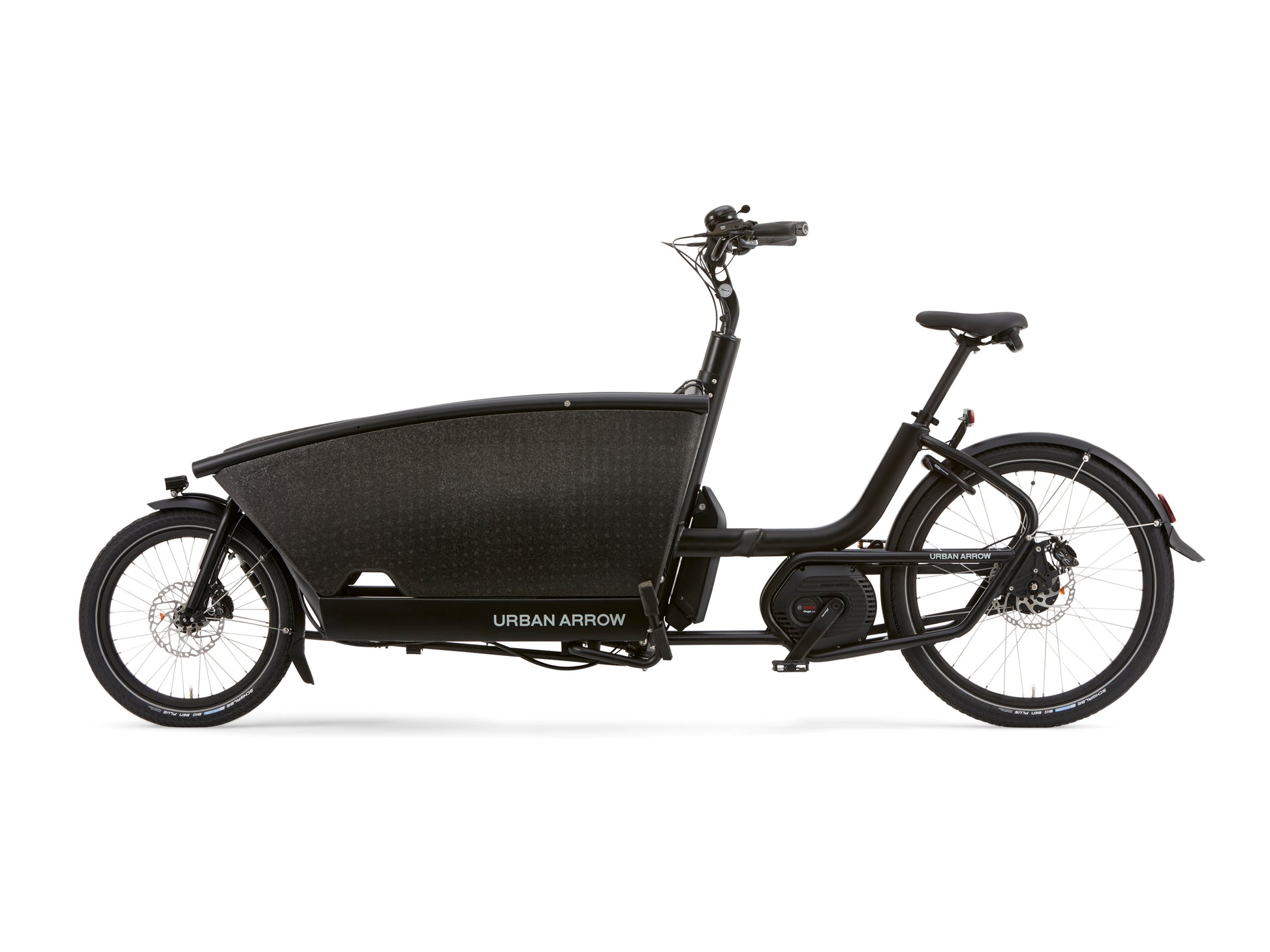 Urban Arrow Family Cargo electric bike black left side profile on Fly Rides