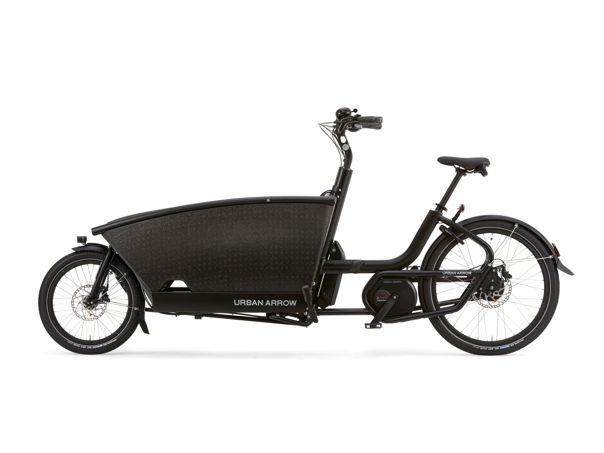 Urban Arrow Family Performance cargo electric bike black left side profile on Fly Rides