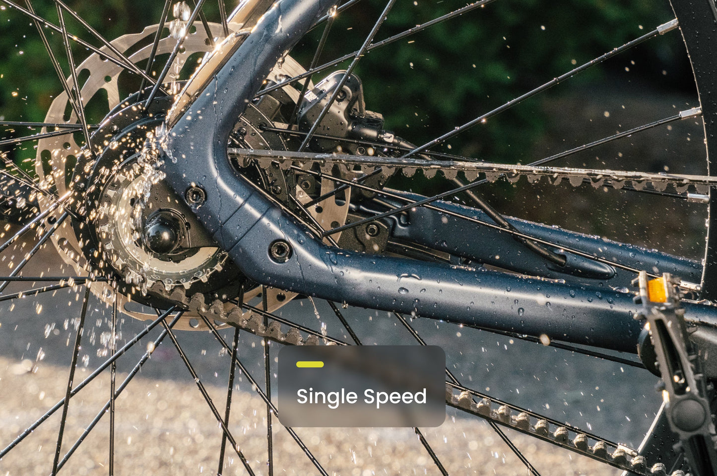 Aventon Soltera 3 ADV single speed drivetrain detail