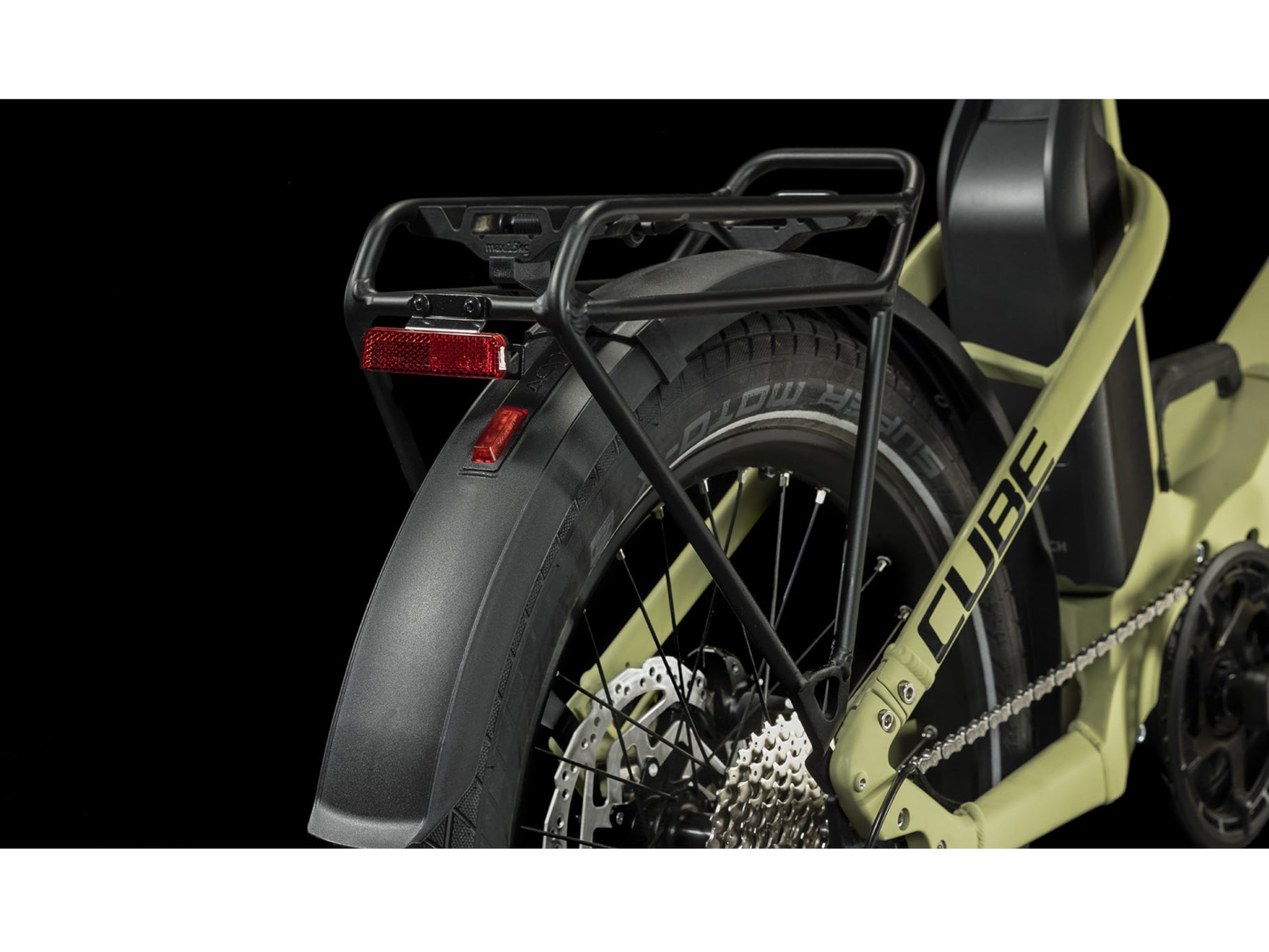 Cube Fold Sport Hybrid 500 electric bike closeup ACID Mudguard Rear Light carrier