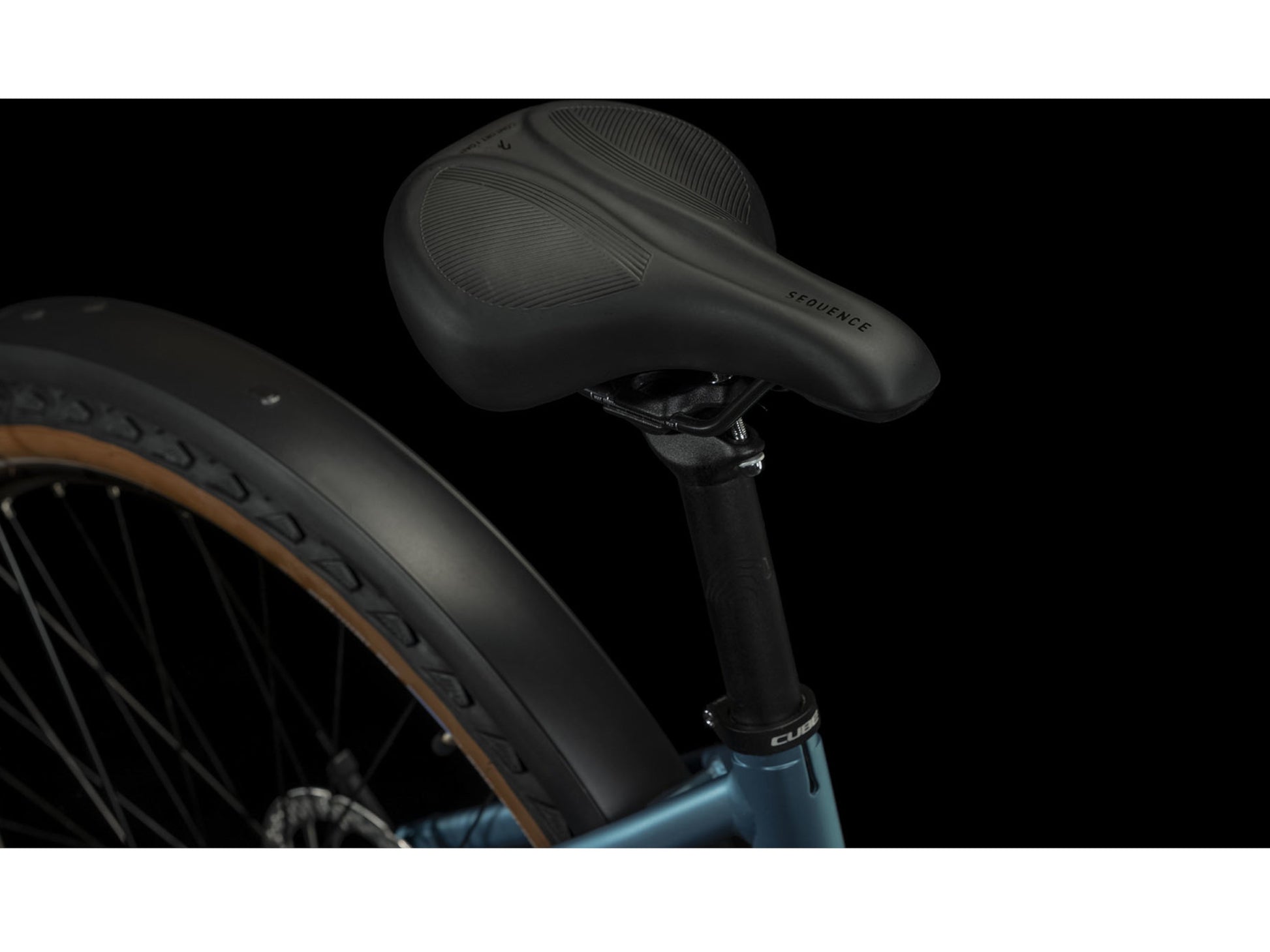 Cube Nuride Hybrid Performance 500 Allroad Easy Entry eMTB hardtail closeup Natural Fit Sequence Comfort saddle