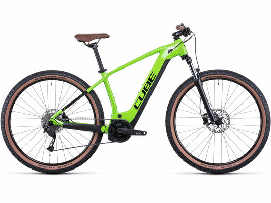 Cube Reaction Hybrid Performance 500 electric bike Shiny Apple profile on fly rides