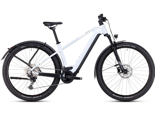 Cube Reaction Hybrid Pro 500 All Road eMTB hardtail flashwhite n black side profile on Fly Rides