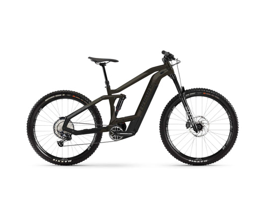 Haibike AllMtn 5 emtb full suspension dark grey wolf side view on Fly Rides