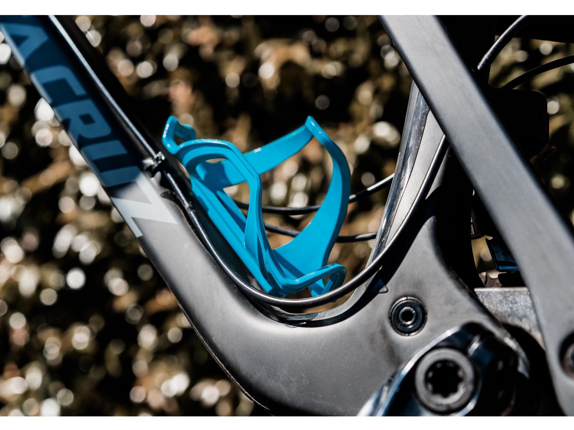 Lezyne Flow Cage SL for Water Bottle closeup installed on bike frame