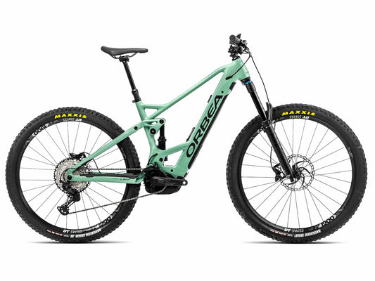 Orbea Wild FS H10 emtb full suspension green black side view on Fly Rides