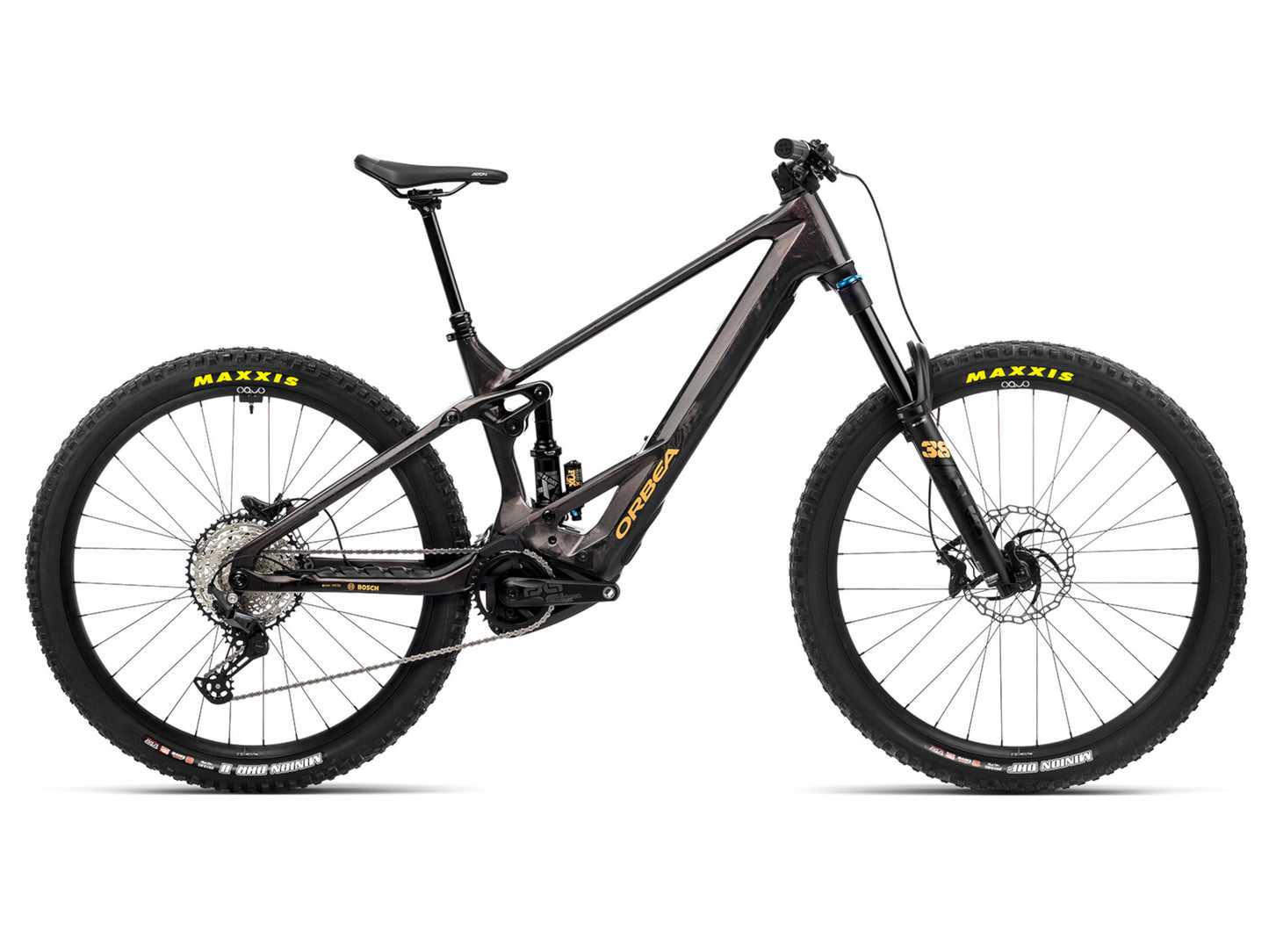 Orbea Wild M10 eMTB full suspension Cosmic carbon side profile on Fly Rides