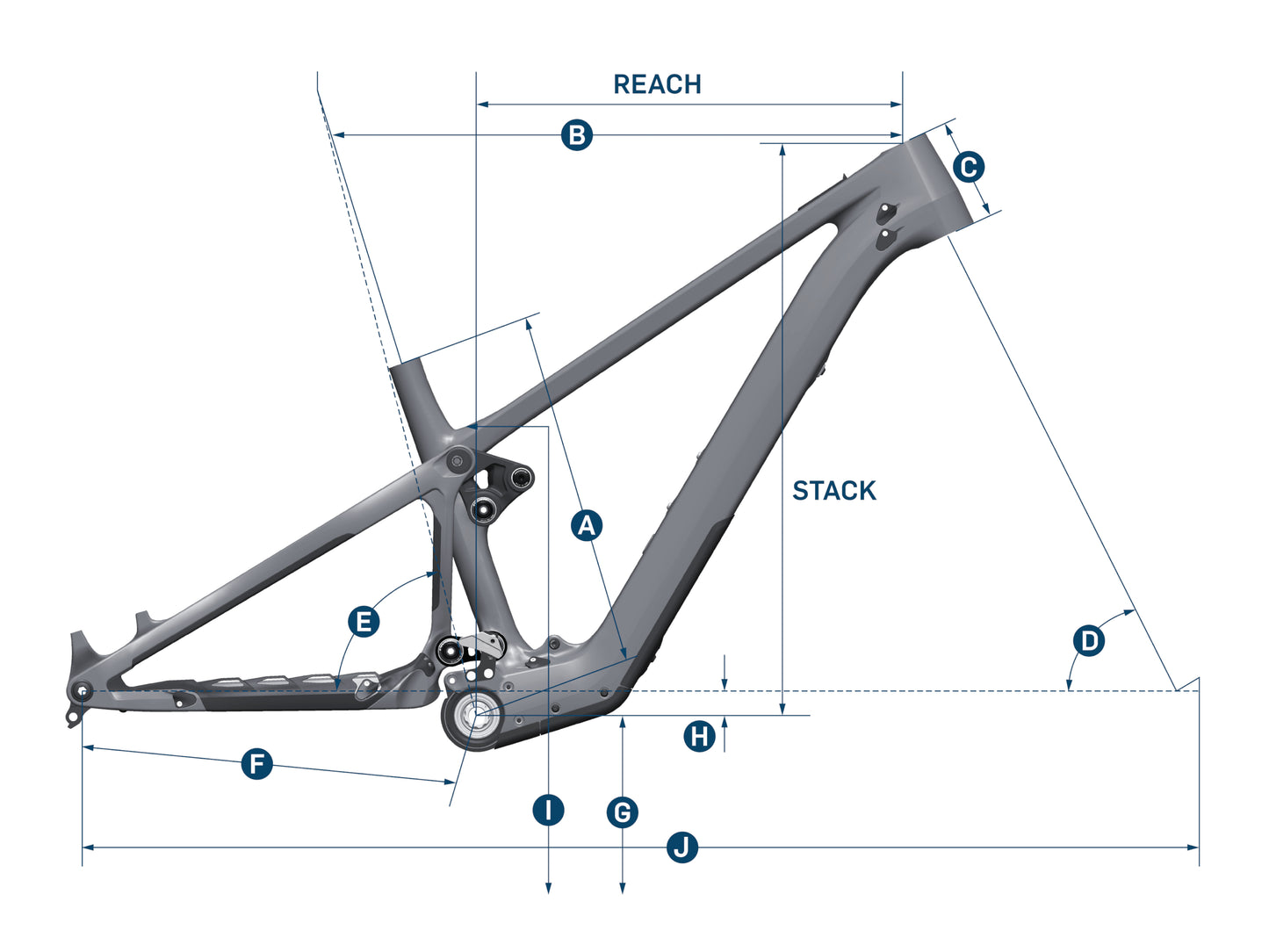 Pivot Shuttle SL Team XTR eMTB full suspension geometry reference image