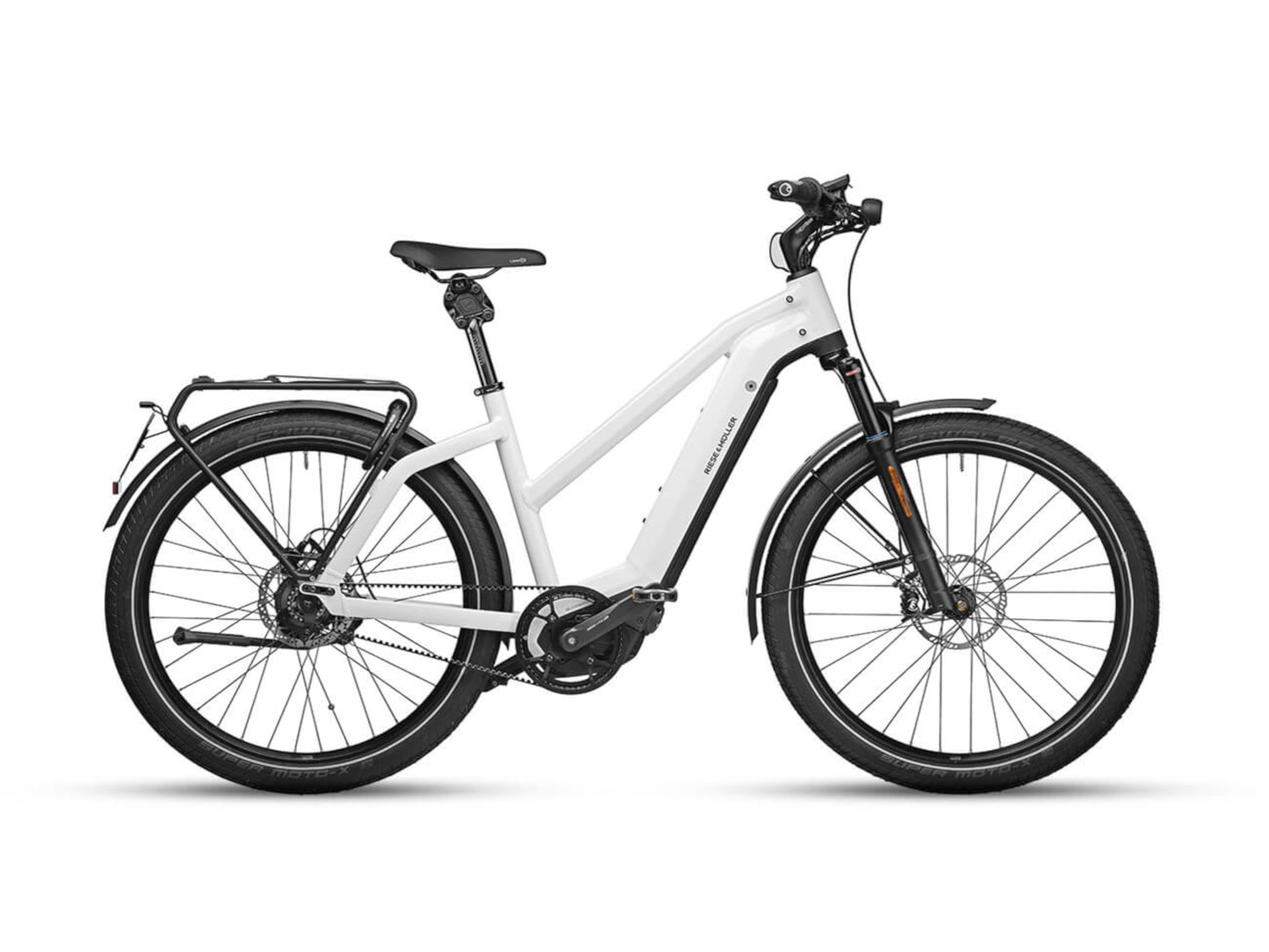 Riese and Muller Charger3 Mixte GT Rohloff HS emtb hardtail ceramic white side profile on Fly Rides