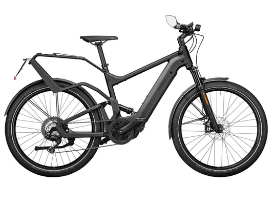 Riese and Muller Delite GT Touring HS eMTB full suspension urban grey profile on Fly Rides