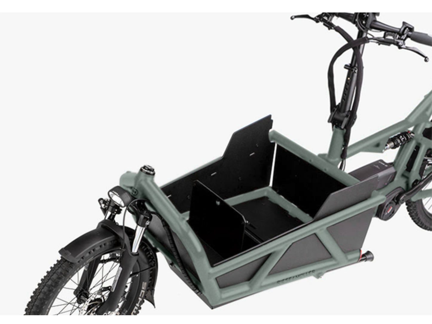 Riese & Muller Load4 60 Touring eMtb full suspension close up glove compartment.