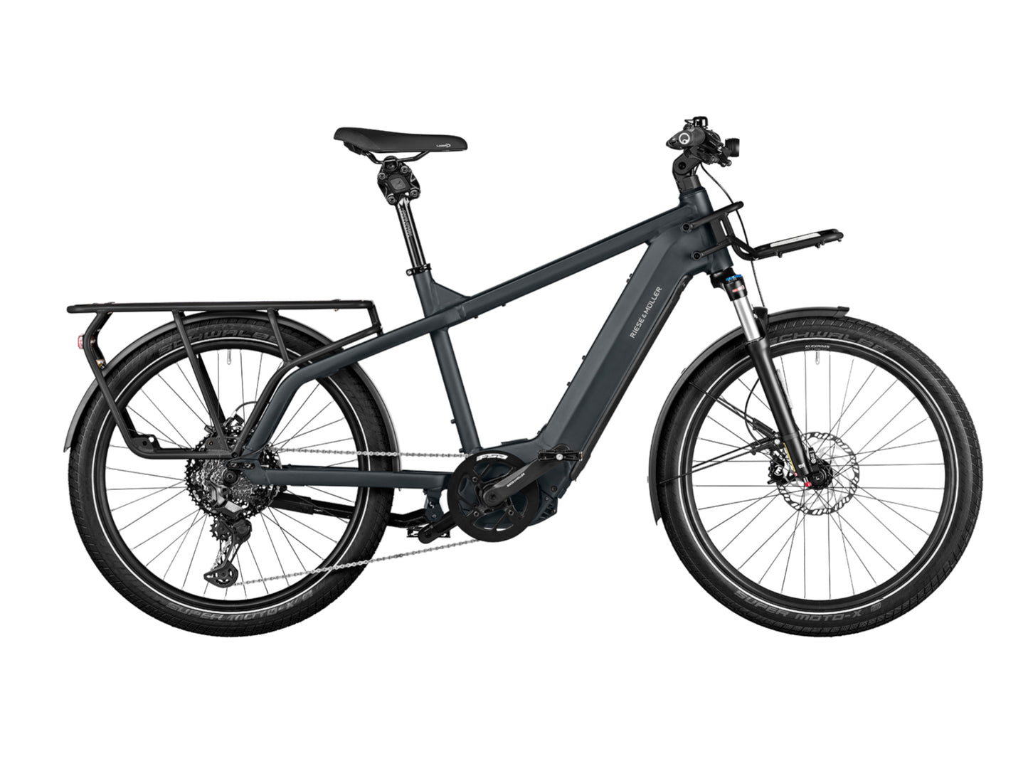 Riese and Muller Multicharger GT Touring 750 emtb hardtail grey black side profile on Fly Rides