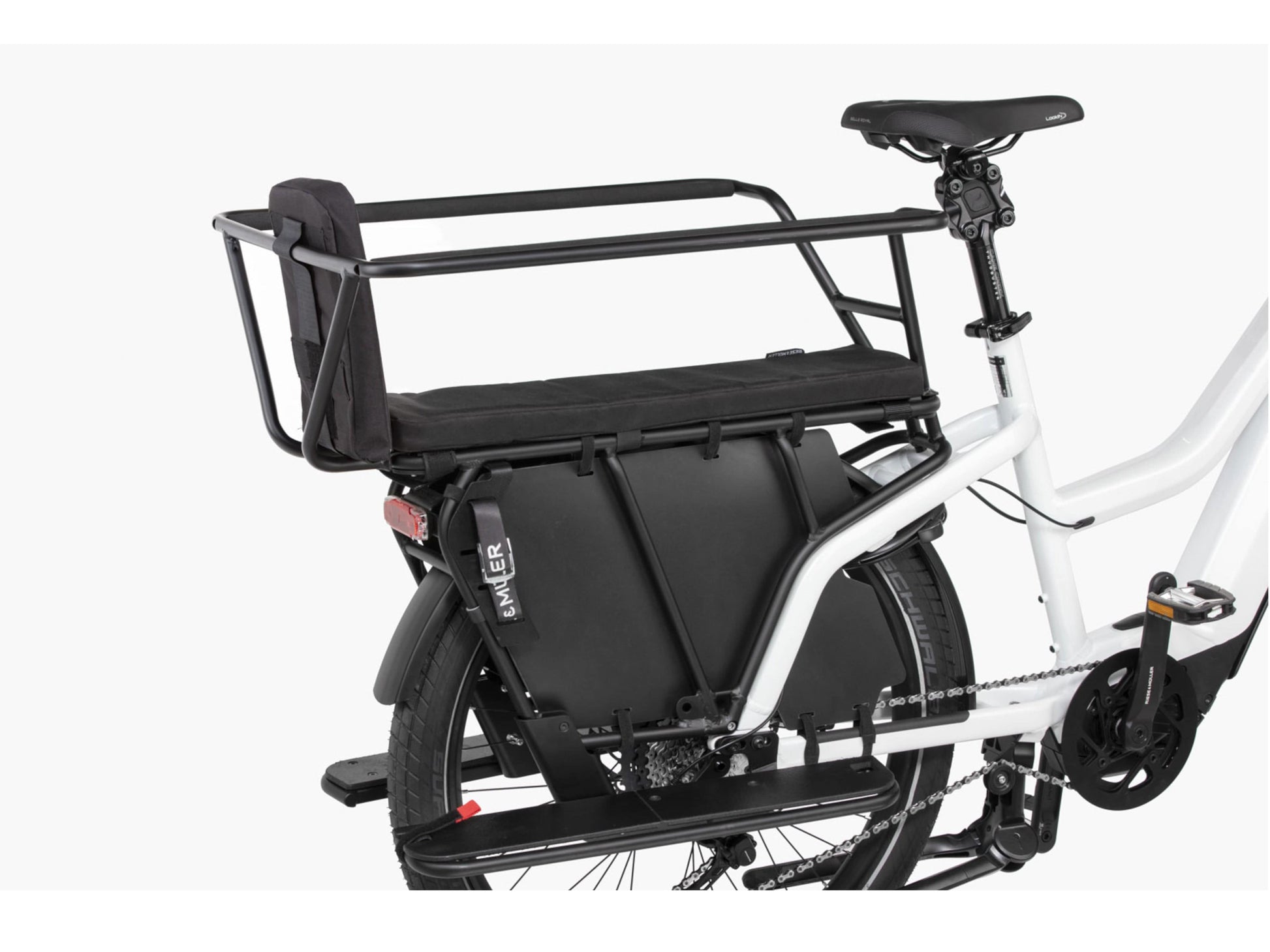 Riese and Muller Multicharger Mixte GT Touring 750 emtb hardtail closeup rear carrier passenger safety kit option