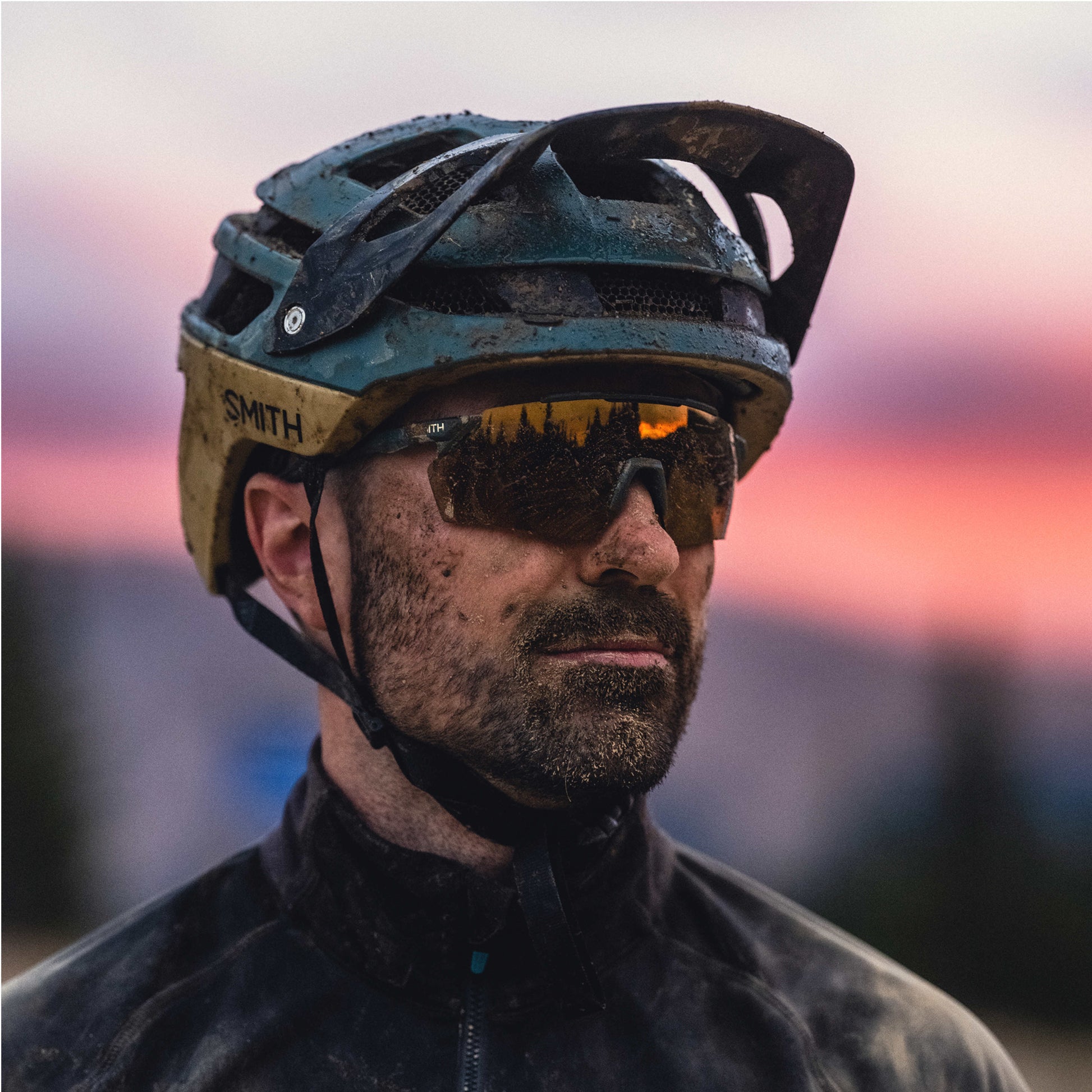 Smith Optics Forefront MIPS MTB Trail Helmet man wearing helmet with glasses