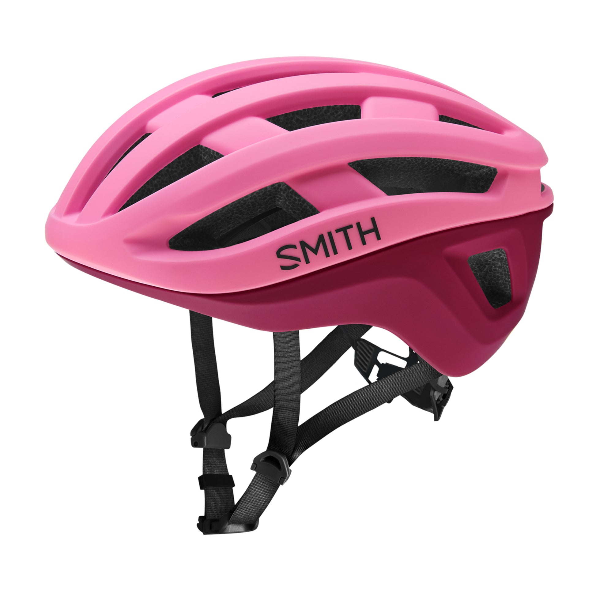 Smith Optics Persist MIPS Road Helmet Matte Flamingo  Merlot side view on Fly Rides