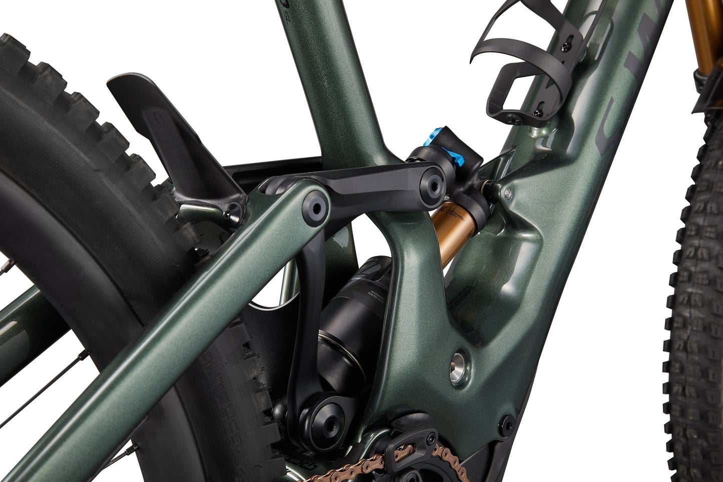 Specialized S-Works Turbo Kenevo SL gloss oak green metallic satin black emtb D6 link rear shock on Fly Rides