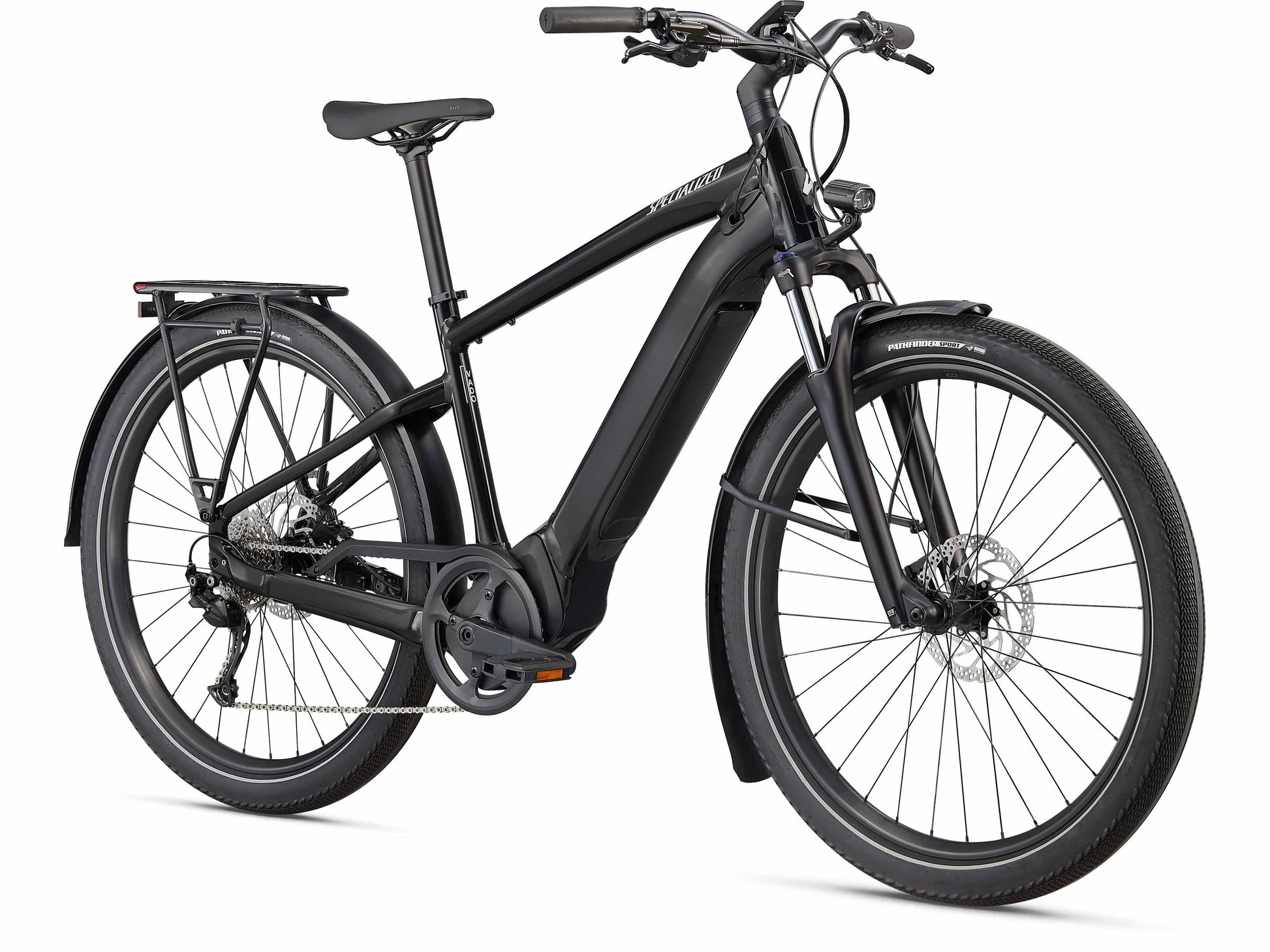 Specialized Turbo Vado 3.0 electric bike black silver front side view on Fly Rides