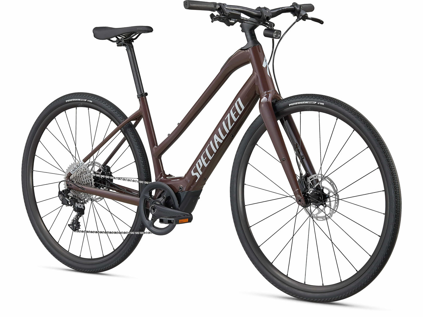 Specialized Turbo Vado SL 4.0 Step through ebike cast umber silver front side view on Fly Rides