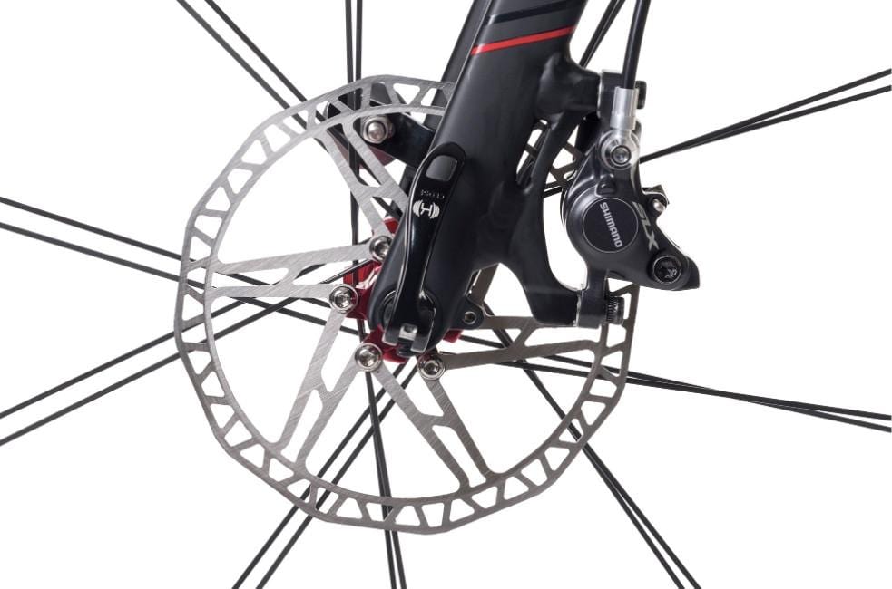 Tern Eclipse X22 folding bike satin black close up front wheel on Fly Rides