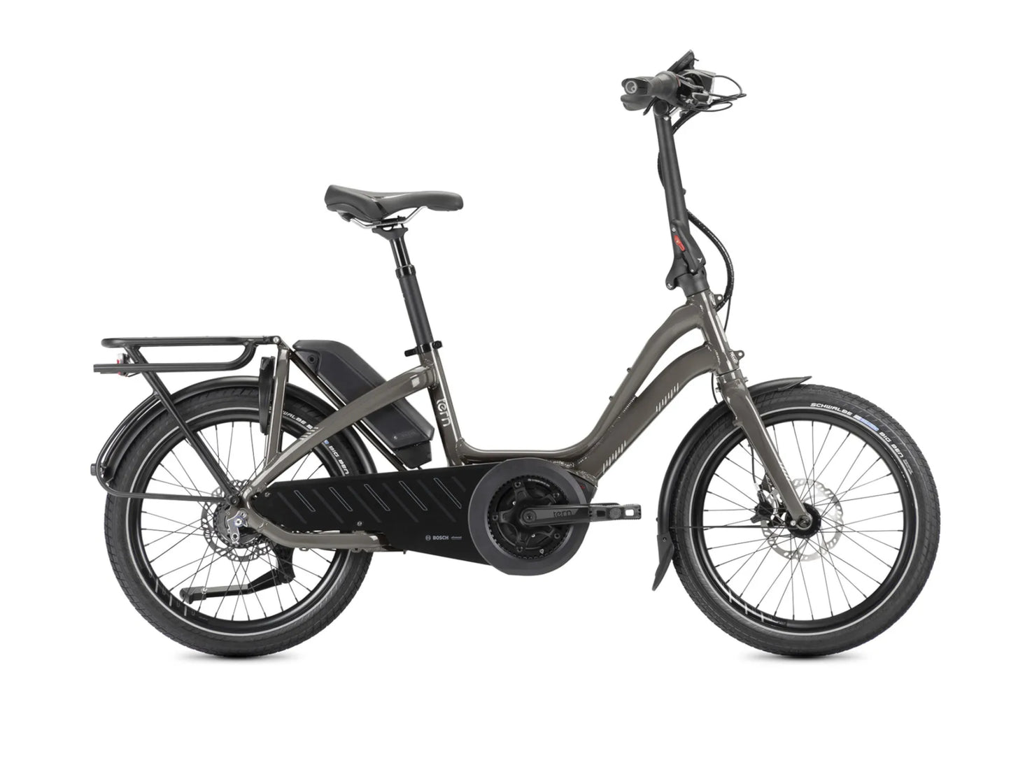 Tern NBD S5i electric cargo bike dark bronze side profile on Fly Rides