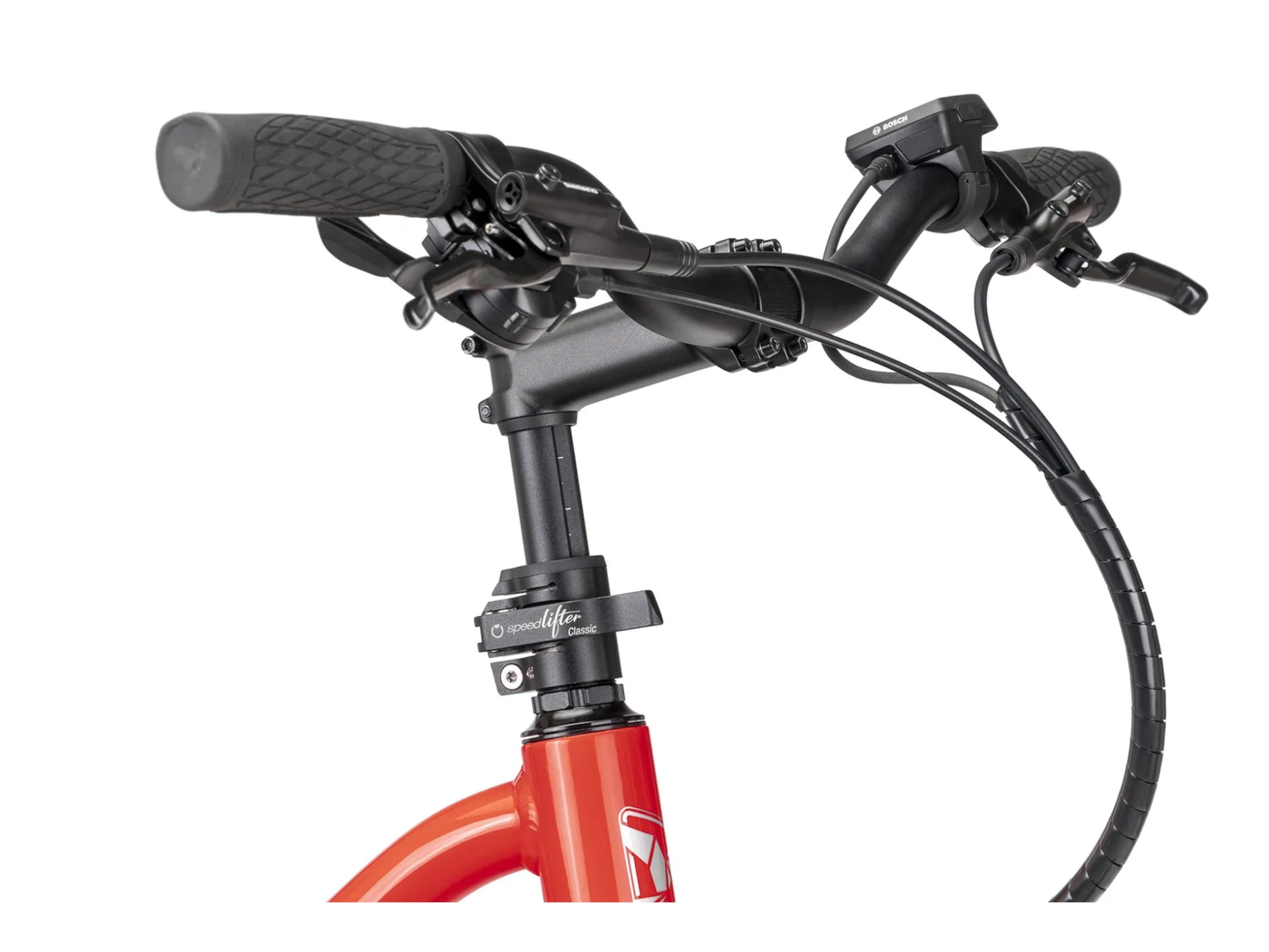Tern Quick Haul P9 Performance electric cargo bike close up adjustable stem